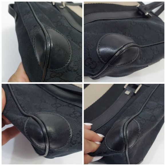 Gucci authentic small Boston hand bag black web & matching planer wallet - Picture 15 of 16